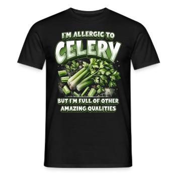 Allergie au céleri - T-shirt homme - noir - Devant - AI Model Male 178 light (178cm)