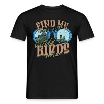 Bird watching ornithologist - Men's T-Shirt - black - Front - AI Model Male 178 light (178cm)