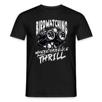 Bird watching ornithologist - Men's T-Shirt - black - Front - AI Model Male 178 light (178cm)