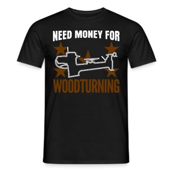Wood Turner Lathe Woodturning Workshop - Men's T-Shirt - black - Front - AI Model Male 178 light (178cm)