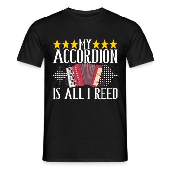 Akkordeon Instrument Akkordeonspieler - Männer T-Shirt - Schwarz - Vorne - AI Model Male 178 light (178cm)