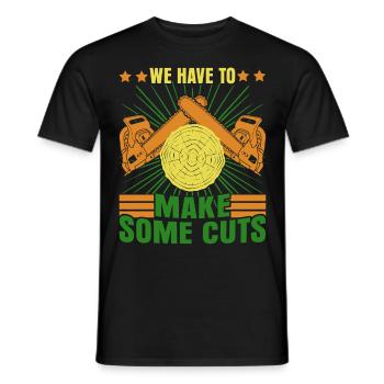 Lumberjack Chainsaw Chain Saw Fire Wood - Men's T-Shirt - black - Front - AI Model Male 178 light (178cm)