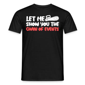 Fire Wood Chainsaw Chain Saw Lumberjack - Men's T-Shirt - black - Front - AI Model Male 178 light (178cm)