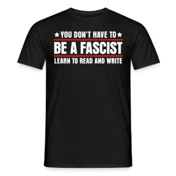 Tolerance Humanity Antifascism Respect - Men's T-Shirt - black - Front - AI Model Male 178 light (178cm)