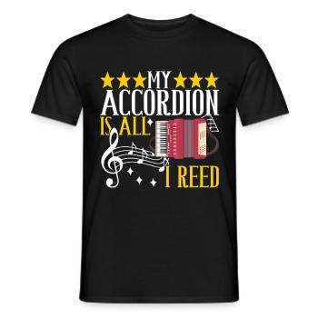Akkordeon Instrument Akkordeonspieler - Männer T-Shirt - Schwarz - Vorne - AI Model Male 178 light (178cm)