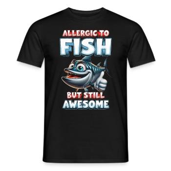 Allergie au poisson Allergique au poisson mais toujours génial - T-shirt homme - noir - Devant - AI Model Male 178 light (178cm)