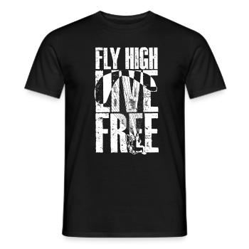 Parapente Parapente Fly High Live Free - T-shirt homme - noir - Devant - AI Model Male 178 light (178cm)