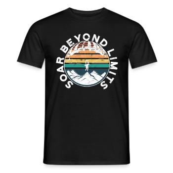 Paragliding Paraglider Soar Beyond Limits - Männer T-Shirt - Schwarz - Vorne - AI Model Male 178 light (178cm)