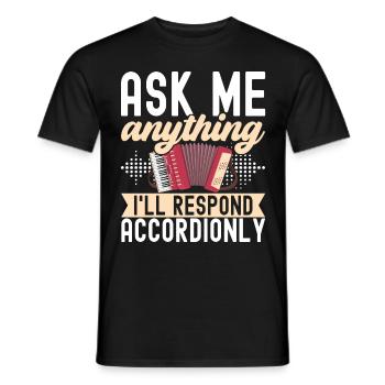 Akkordeon Instrument Akkordeonspieler - Männer T-Shirt - Schwarz - Vorne - AI Model Male 178 light (178cm)