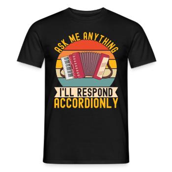 Akkordeon Instrument Akkordeonspieler - Männer T-Shirt - Schwarz - Vorne - AI Model Male 178 light (178cm)