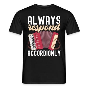 Akkordeon Instrument Akkordeonspieler - Männer T-Shirt - Schwarz - Vorne - AI Model Male 178 light (178cm)