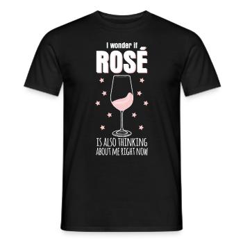Vino Rosé Red Wine Glass - Männer T-Shirt - Schwarz - Vorne - AI Model Male 178 light (178cm)