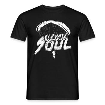 Paragliding Paraglider Gleiter Elevate Your Soul - Männer T-Shirt - Schwarz - Vorne - AI Model Male 178 light (178cm)
