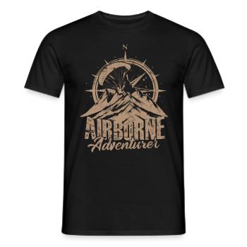 Paragliding Paraglider Gleiter Airborne Adventurer - Männer T-Shirt - Schwarz - Vorne - AI Model Male 178 light (178cm)