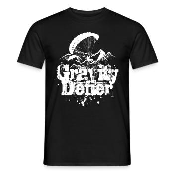 Paragliding Paraglider Gleiter Gravity Defier - Männer T-Shirt - Schwarz - Vorne - AI Model Male 178 light (178cm)