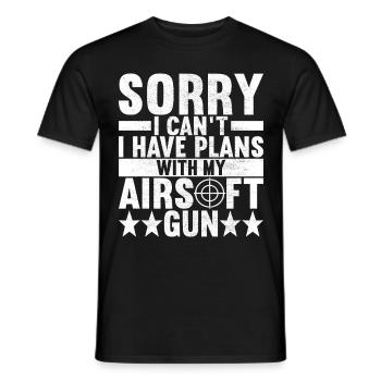 Airsoft Gun Airsoft Hobby - Men's T-Shirt - black - Front - AI Model Male 178 light (178cm)