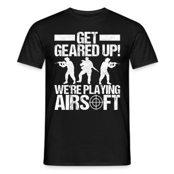 Airsoft Gun Airsoft Hobby - Men's T-Shirt - black - Front - AI Model Male 178 light (178cm)