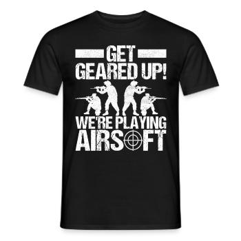 Airsoft Gun Airsoft Hobby - Men's T-Shirt - black - Front - AI Model Male 178 light (178cm)