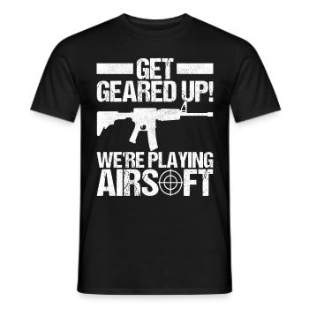 Airsoft Gun Airsoft Hobby - Men's T-Shirt - black - Front - AI Model Male 178 light (178cm)