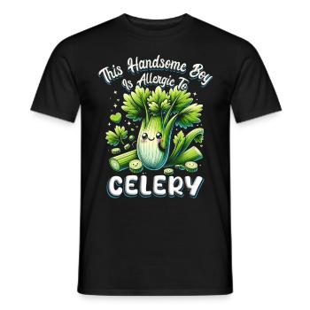 Allergie au céleri Allergique au céleri - T-shirt homme - noir - Devant - AI Model Male 178 light (178cm)