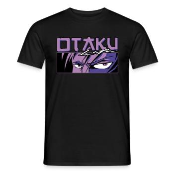 Anime Otaku Life - T-shirt homme - noir - Devant - AI Model Male 178 light (178cm)