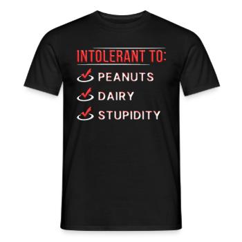 Allergie aux arachides intolérante aux arachides - T-shirt homme - noir - Devant - AI Model Male 178 light (178cm)
