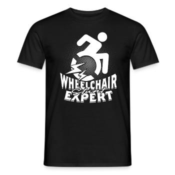 Rollstuhlfahrer Wheelchair Stunt Expert - Men's T-Shirt - black - Front - AI Model Male 178 light (178cm)