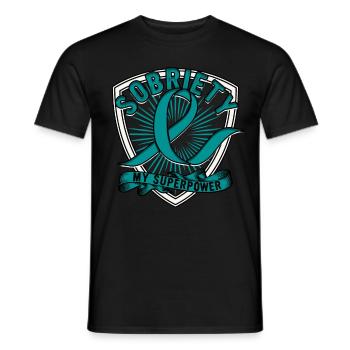 Entgiftung Suchtkrank Sobriety My Superpower - Männer T-Shirt - Schwarz - Vorne - AI Model Male 178 light (178cm)