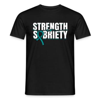 Detoxification Withdrawal Addictive Strength In Sobriety - Men's T-Shirt - black - Front - AI Model Male 178 light (178cm)