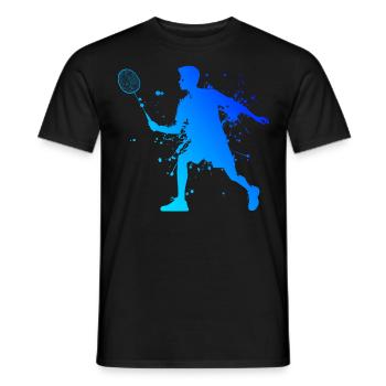 Herren Damen Badmintonspieler Federball Badminton - Männer T-Shirt - Schwarz - Vorne - AI Model Male 178 light (178cm)
