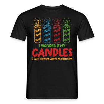 bougie cire bougie fabrication bougies colorées - T-shirt homme - noir - Devant - AI Model Male 178 light (178cm)