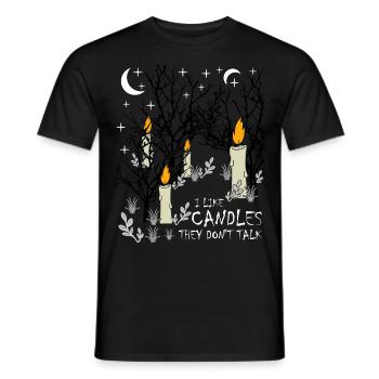 Bougies Arbres Bougie Lune Chandeliers - T-shirt homme - noir - Devant - AI Model Male 178 light (178cm)