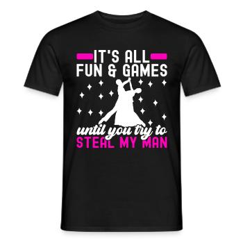 Ballroom Dance Ballroom Dancers Ballroom Dancers - Men's T-Shirt - black - Front - AI Model Male 178 light (178cm)
