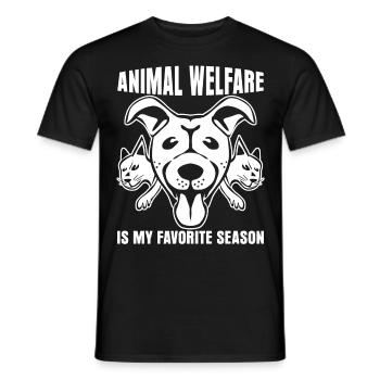 Rescue animals Dogs and Cats - Men's T-Shirt - black - Front - AI Model Male 178 light (178cm)