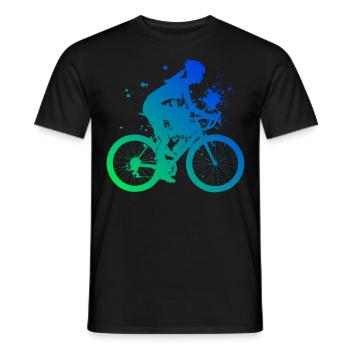 Fahrrad Radeln Velo Mtb Radfahren Mountainbike - Männer T-Shirt - Schwarz - Vorne - AI Model Male 178 light (178cm)