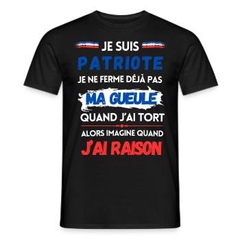 JE SUIS PATRIOTE ... - T-shirt homme - noir - Devant - AI Model Male 178 light (178cm)
