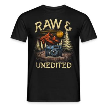 Photographer Photography Photographers Unedited - Men's T-Shirt - black - Front - AI Model Male 178 light (178cm)