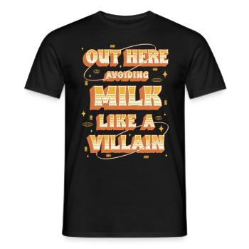 Allergie au lait ici Éviter le lait - T-shirt homme - noir - Devant - AI Model Male 178 light (178cm)