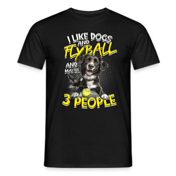 Flyball Border Collie Dog I Like Dogs And Flyball - Men's T-Shirt - black - Front - AI Model Male 178 light (178cm)