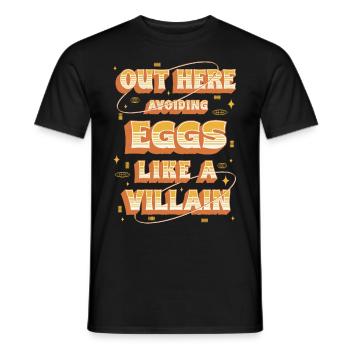 Allergie aux œufs ici : éviter les œufs - T-shirt homme - noir - Devant - AI Model Male 178 light (178cm)