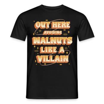 Walnut Allergy Out Here Avoiding Walnuts - Men's T-Shirt - black - Front - AI Model Male 178 light (178cm)
