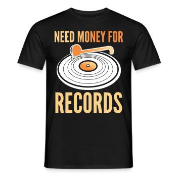 Player Disk Jockey Music Vinyl Record - Männer T-Shirt - Schwarz - Vorne - AI Model Male 178 light (178cm)