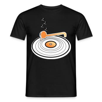 Vinyl Record Player Disk Jockey - Männer T-Shirt - Schwarz - Vorne - AI Model Male 178 light (178cm)