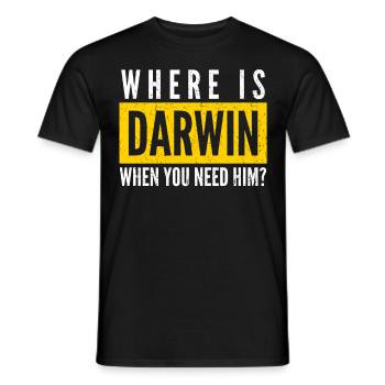 Misanthrope Darwin Award Darwinism - Men's T-Shirt - black - Front - AI Model Male 178 light (178cm)