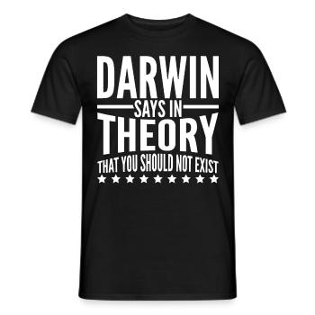 Misanthrope Darwin Darwinism - Men's T-Shirt - black - Front - AI Model Male 178 light (178cm)