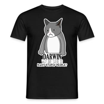Darwinism Darwin Award Misanthrope Joke - Men's T-Shirt - black - Front - AI Model Male 178 light (178cm)