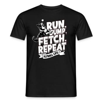 Flyball Border Collie Dog Run Jump Fetch Repeat - T-shirt homme - noir - Devant - AI Model Male 178 light (178cm)