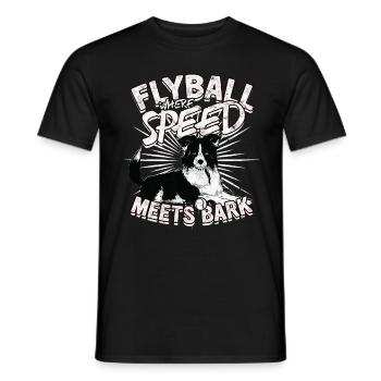 Flyball Where Speed Meets Bark Border Collie Hund - Männer T-Shirt - Schwarz - Vorne - AI Model Male 178 light (178cm)