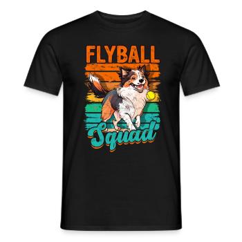 Flyball Squad Border Collie Dog - Men's T-Shirt - black - Front - AI Model Male 178 light (178cm)