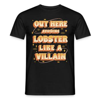 Allergie au homard ici : éviter le homard - T-shirt homme - noir - Devant - AI Model Male 178 light (178cm)